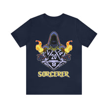 Load image into Gallery viewer, Rolling Magic - A d20 Sorcerer Tee | Regular Fit | Fantasy DnD Tabletop Gaming Tshirt