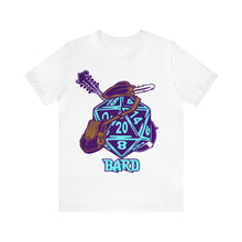 Load image into Gallery viewer, The Melodic Dice: A D20 Die Dressed as a Bard T-shirt | Regular Fit | Fantasy DnD Tee