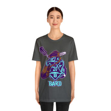 Load image into Gallery viewer, The Melodic Dice: A D20 Die Dressed as a Bard T-shirt | Regular Fit | Fantasy DnD Tee