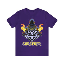 Load image into Gallery viewer, Rolling Magic - A d20 Sorcerer Tee | Regular Fit | Fantasy DnD Tabletop Gaming Tshirt