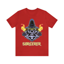 Load image into Gallery viewer, Rolling Magic - A d20 Sorcerer Tee | Regular Fit | Fantasy DnD Tabletop Gaming Tshirt