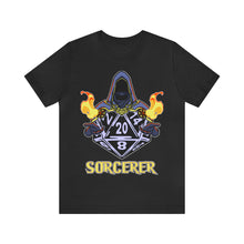 Load image into Gallery viewer, Rolling Magic - A d20 Sorcerer Tee | Regular Fit | Fantasy DnD Tabletop Gaming Tshirt