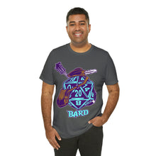 Load image into Gallery viewer, The Melodic Dice: A D20 Die Dressed as a Bard T-shirt | Regular Fit | Fantasy DnD Tee