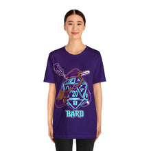Load image into Gallery viewer, The Melodic Dice: A D20 Die Dressed as a Bard T-shirt | Regular Fit | Fantasy DnD Tee