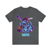 Load image into Gallery viewer, The Melodic Dice: A D20 Die Dressed as a Bard T-shirt | Regular Fit | Fantasy DnD Tee