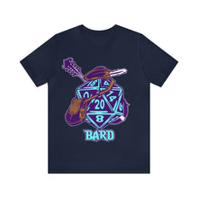 Load image into Gallery viewer, The Melodic Dice: A D20 Die Dressed as a Bard T-shirt | Regular Fit | Fantasy DnD Tee