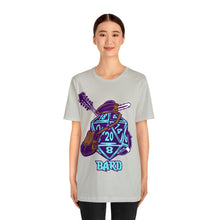 Load image into Gallery viewer, The Melodic Dice: A D20 Die Dressed as a Bard T-shirt | Regular Fit | Fantasy DnD Tee
