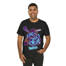 Load image into Gallery viewer, The Melodic Dice: A D20 Die Dressed as a Bard T-shirt | Regular Fit | Fantasy DnD Tee