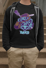 Load image into Gallery viewer, The Melodic Dice: A D20 Die Dressed as a Bard T-shirt | Regular Fit | Fantasy DnD Tee