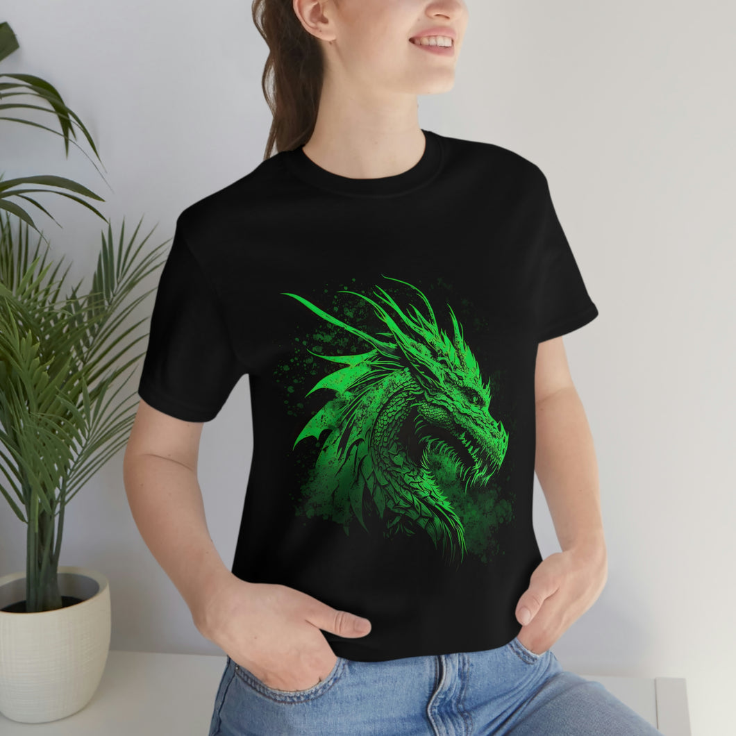 Green Dragon Tattoo Short Sleeve Tee - Tabletop Gaming, Gaming Tee, D&D shirt